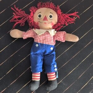 Classic Rag Doll with Red Hair and Blue Outfit